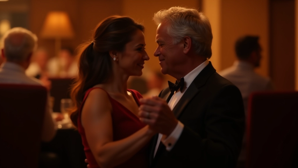 Couple performing bachata with close connection and intimate movement