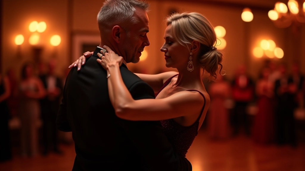 Couple performing bachata dance with close connection and smooth movement