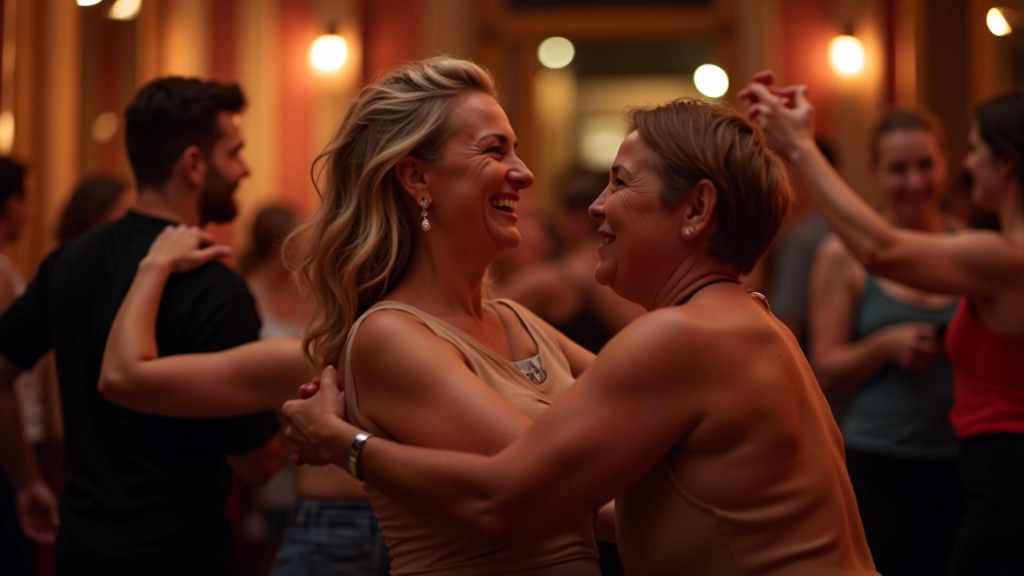 Welcoming dance floor with mixed-age dancers enjoying salsa music in casual, relaxed atmosphere