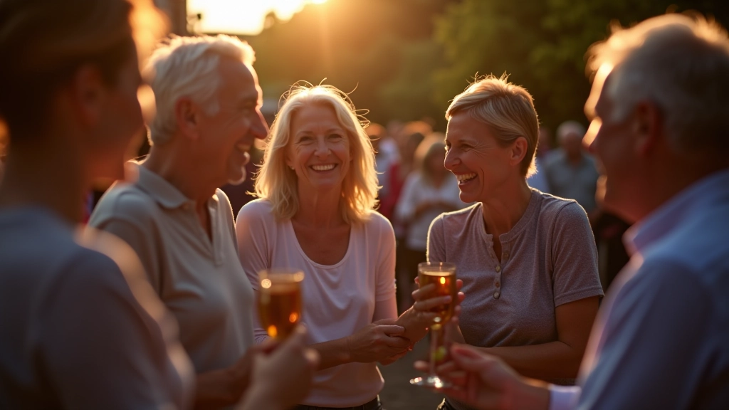 Mature dancers enjoying friendship and connection after an evening of dance