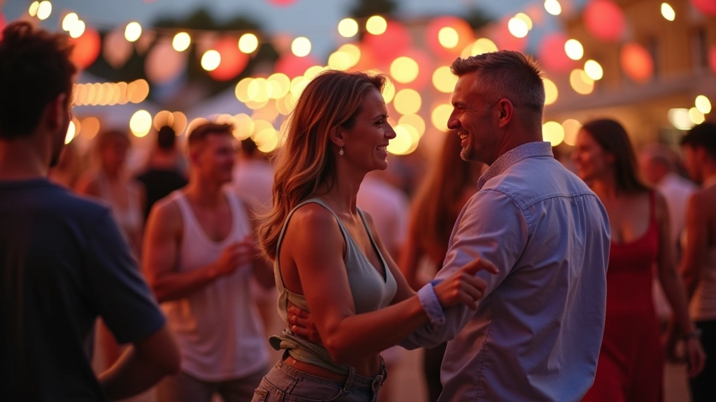 Festival crowd dancing salsa at Galway Latin dance festival