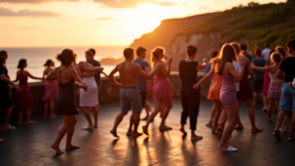 Outdoor summer dance gathering on Wild Atlantic Way coast